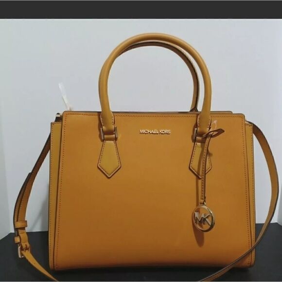 Michael Kors Hope Saffiano Leather Large Satchel Messenger Bag